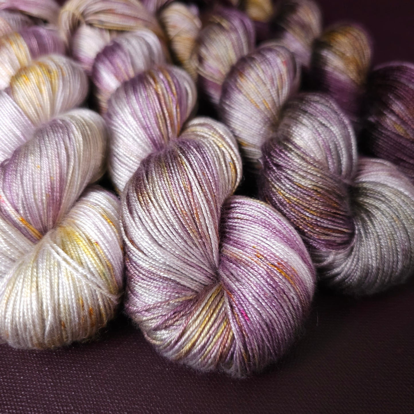 Hand dyed yarn ~ Fade Set*** Dyed to order ~ Ametrine ~ tencel yarn, bamboo yarn, vegan, hand painted, fingering, DK