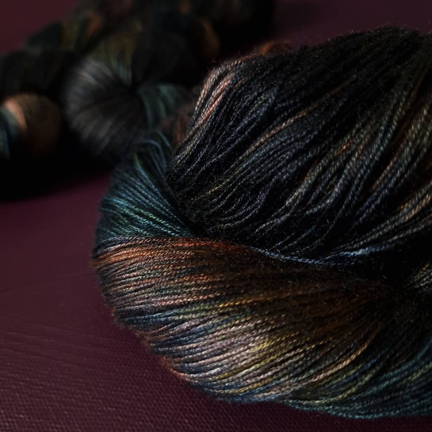 Hand dyed yarn ~ The Librarian ***Dyed to order ~ fingering / DK weight tencel OR bamboo yarn, vegan, hand painted