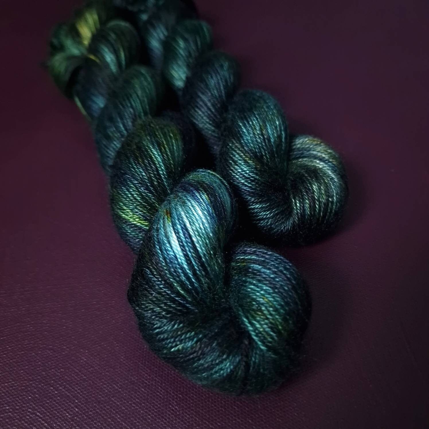 Hand dyed yarn ~ Poseidon ***Dyed to order ~ fingering / DK weight tencel OR bamboo yarn, vegan, hand painted