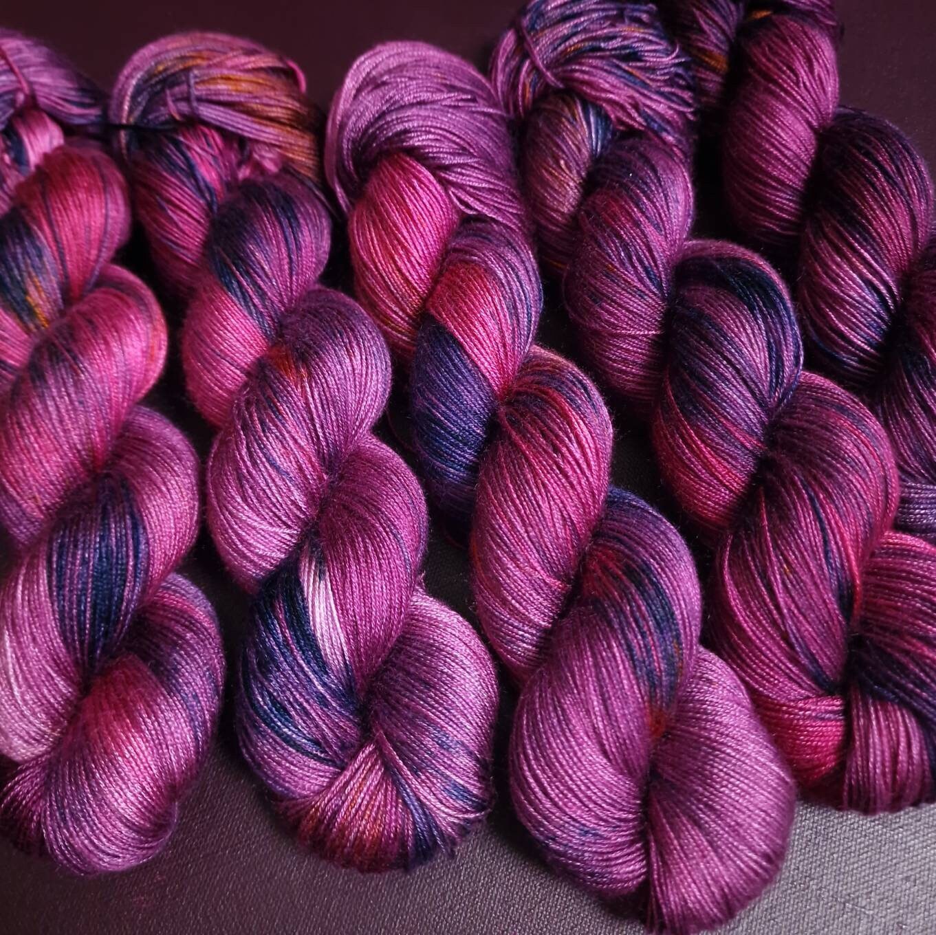 Hand dyed yarn ~ Rose Garden ***Dyed to order ~ fingering / DK weight tencel OR bamboo yarn, vegan, hand painted