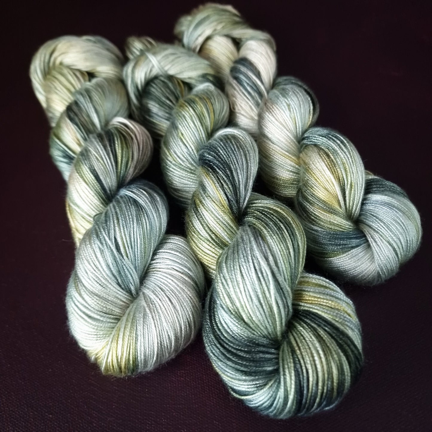 Hand dyed yarn ~ Morning Fog ***Dyed to order ~ fingering / DK weight tencel OR bamboo yarn, vegan