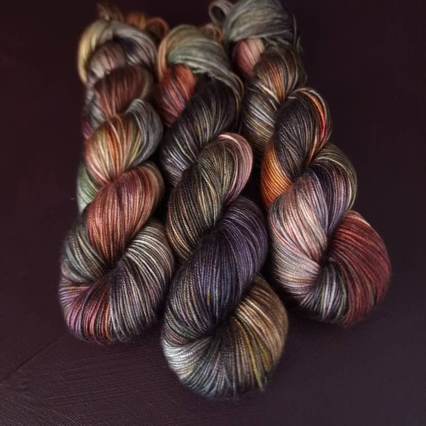 Hand dyed yarn ~ Iridescent Leaf ***Dyed to order ~ fingering / DK weight tencel OR bamboo yarn, vegan, hand painted