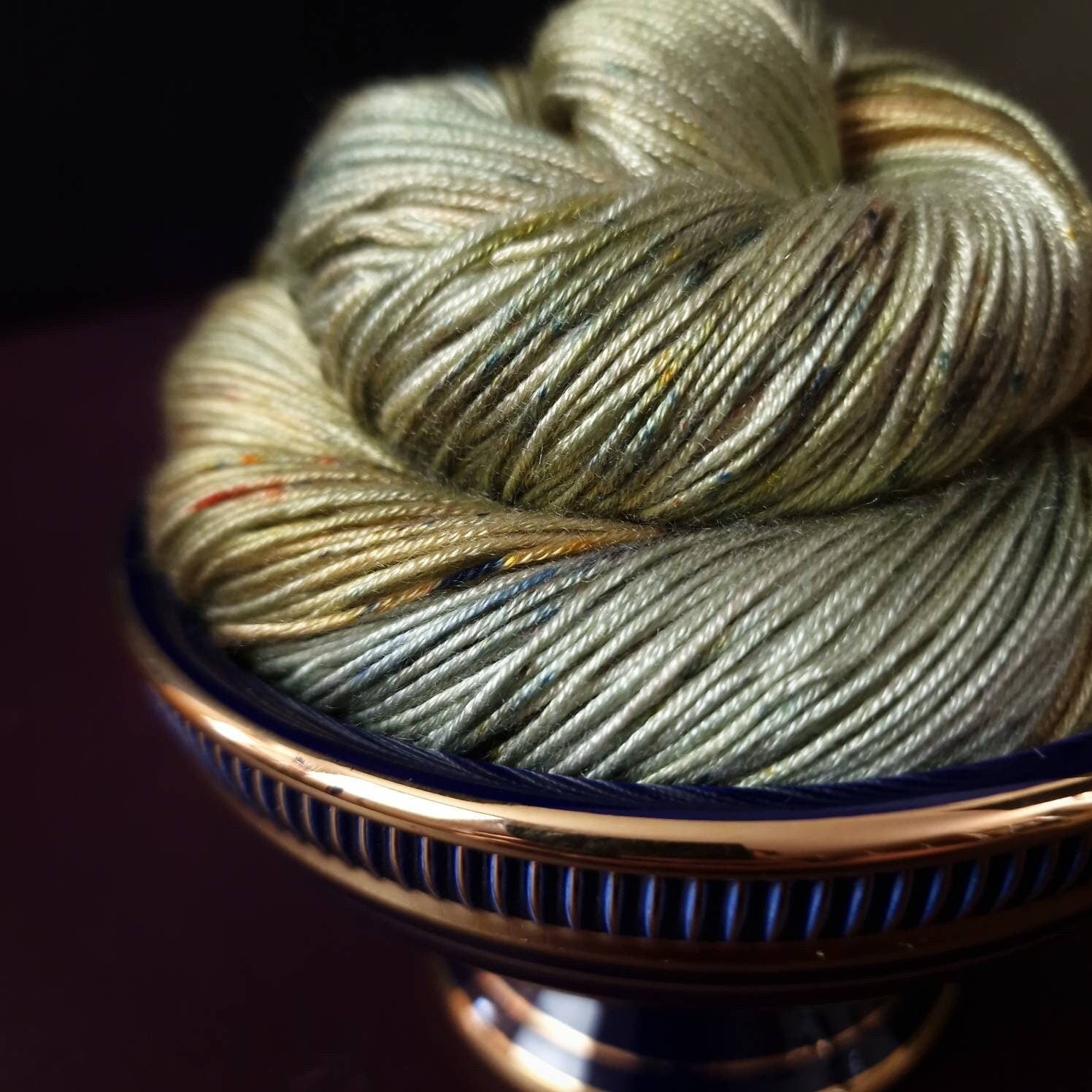 Hand dyed yarn ~ Olive Fairy***Dyed to order ~ fingering / DK weight tencel OR bamboo yarn, vegan, hand painted