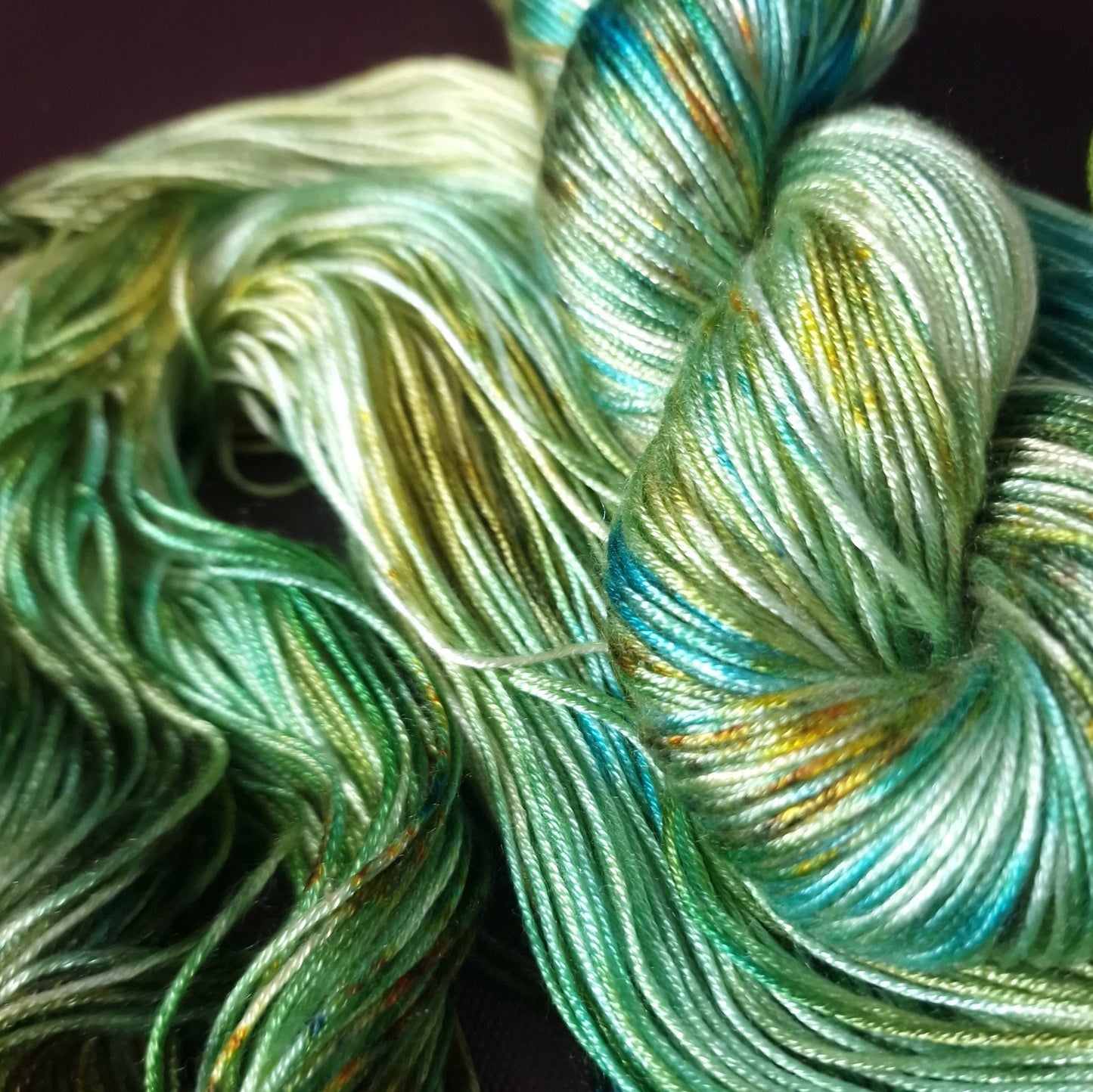 Hand dyed yarn ~ Kaleidoscope Beach***Dyed to order ~ fingering / DK weight tencel OR bamboo yarn, vegan, hand painted