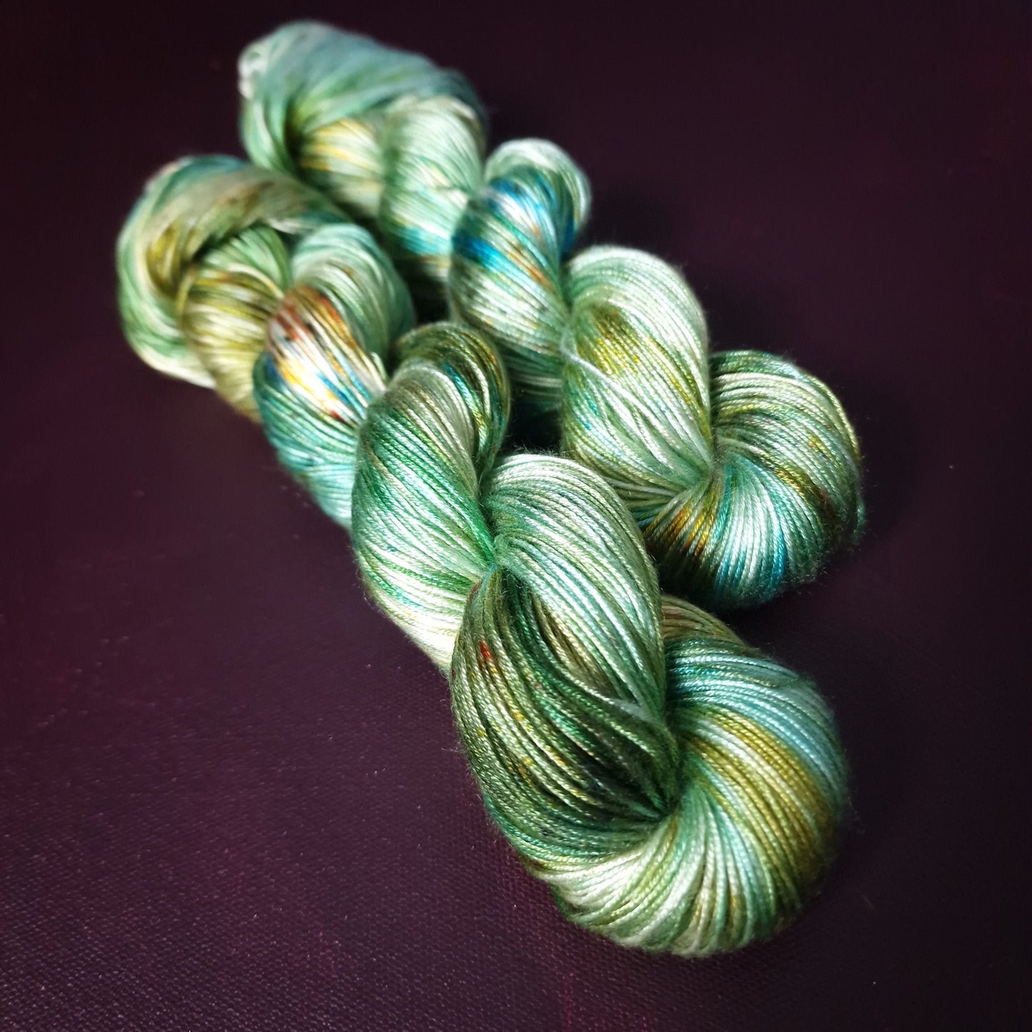 Hand dyed yarn ~ Kaleidoscope Beach***Dyed to order ~ fingering / DK weight tencel OR bamboo yarn, vegan, hand painted