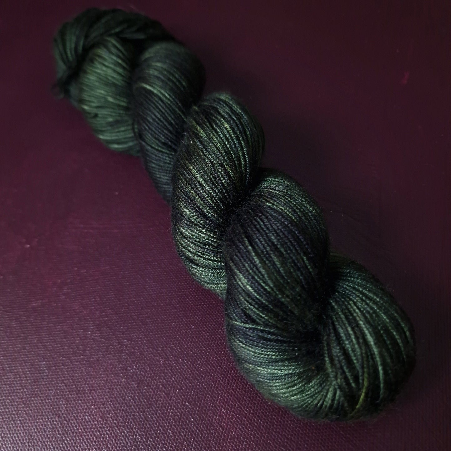 Hand dyed yarn ~ Dark Forest ***Dyed to order ~ fingering / DK weight tencel OR bamboo yarn, vegan, hand painted