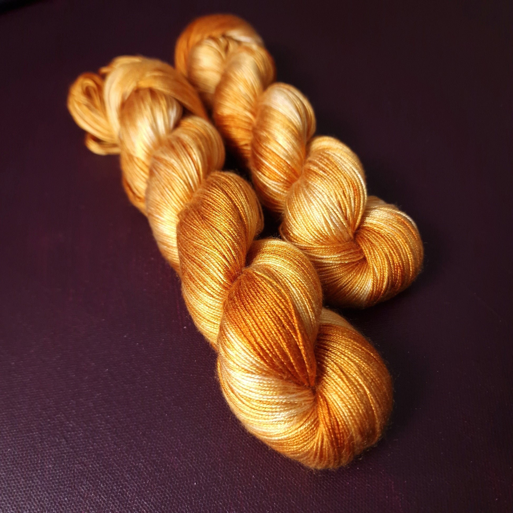 Hand dyed yarn ~ Let It Shine **Dyed to order ~ fingering / DK weight tencel OR bamboo yarn, vegan, hand painted