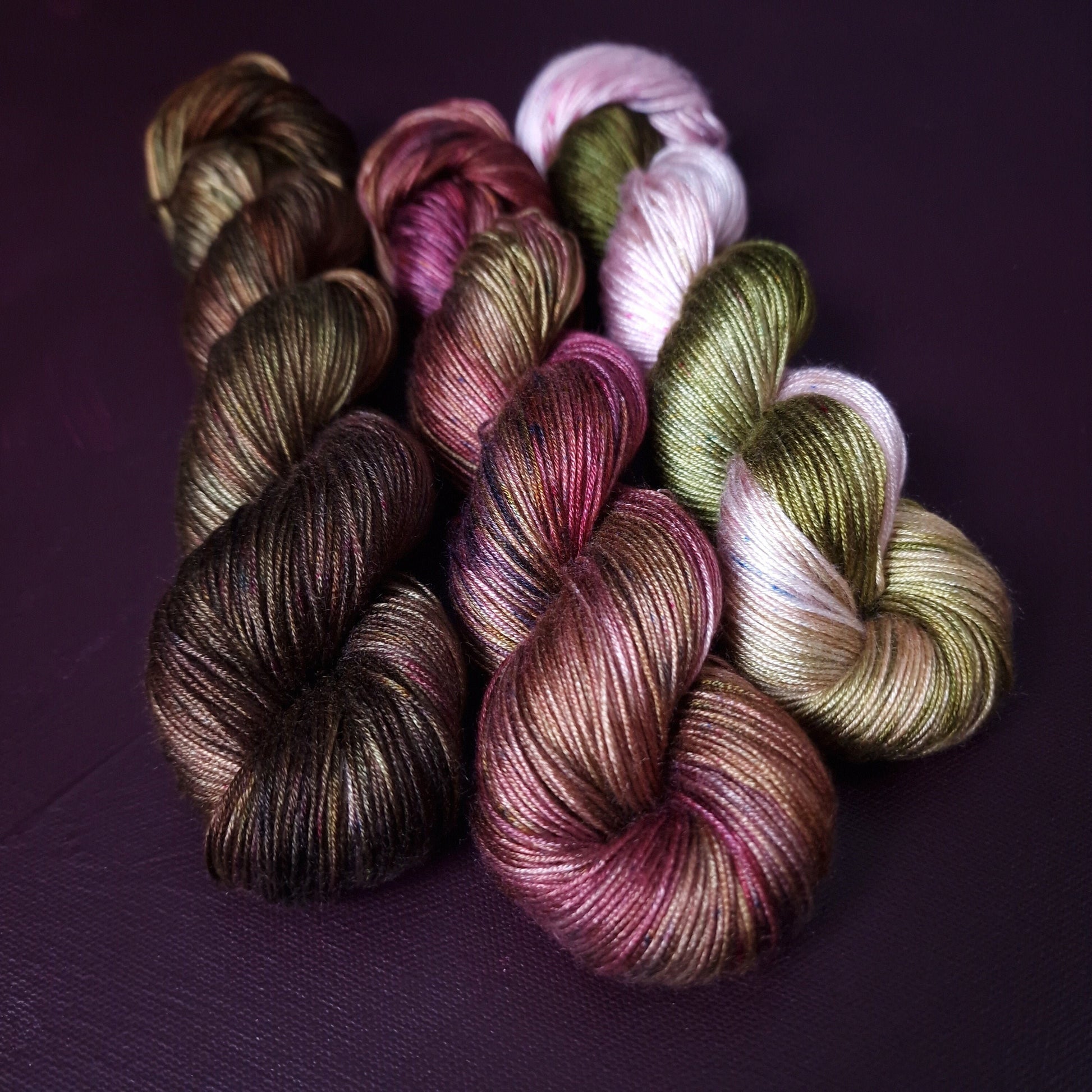 Hand dyed yarn ~ Tulip Bouqet *** Dyed to order ~ fingering / DK weight tencel OR bamboo yarn, vegan, hand painted