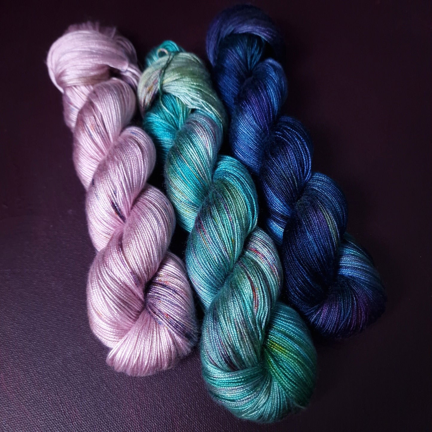 Hand dyed yarn ~ Unicorn Sprinkles *** Dyed to order ~ fingering / DK weight tencel OR bamboo yarn, vegan, hand painted