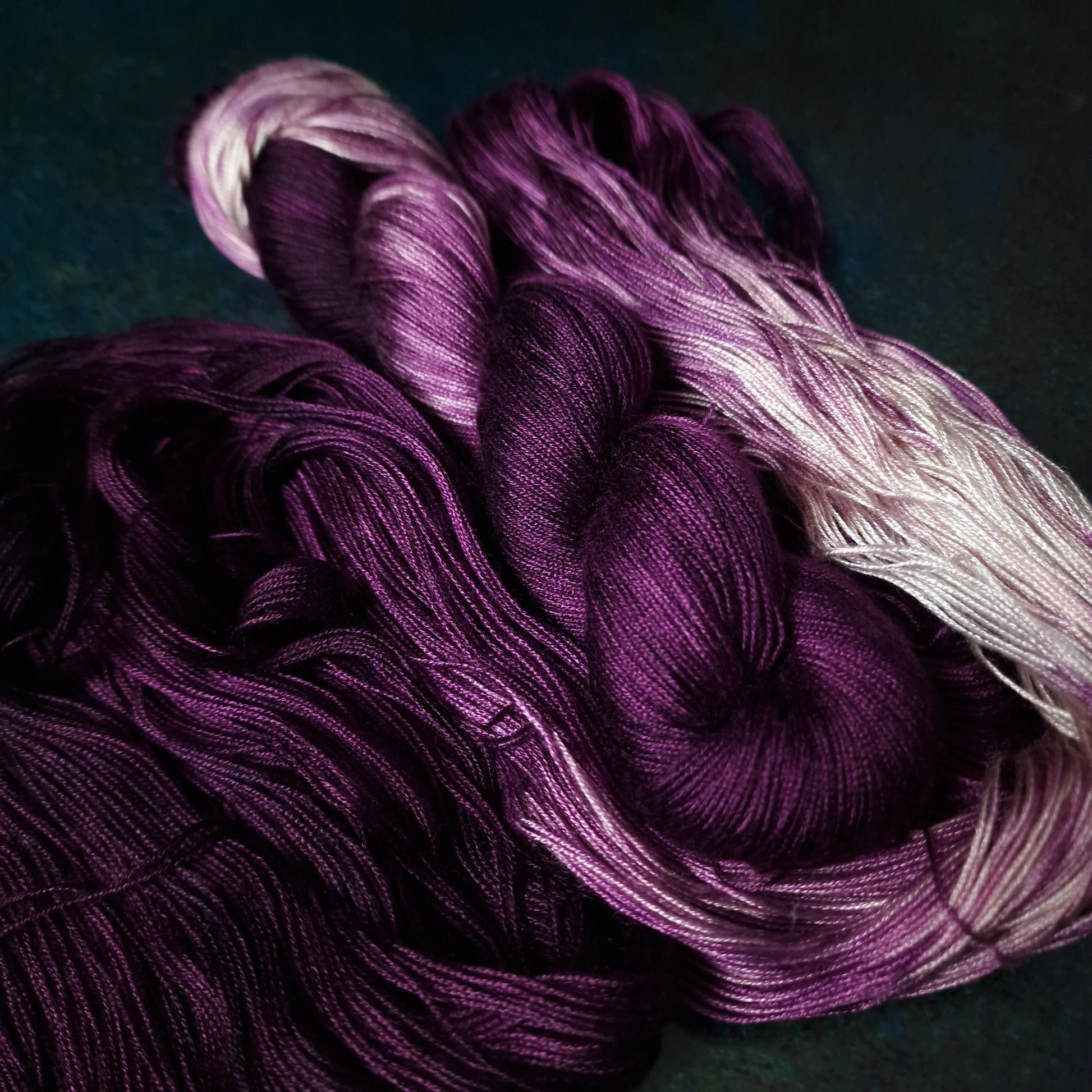 Hand dyed yarn ~ Berry Love Affair*** Dyed to order ~ fingering / DK weight tencel OR bamboo yarn, vegan, hand painted