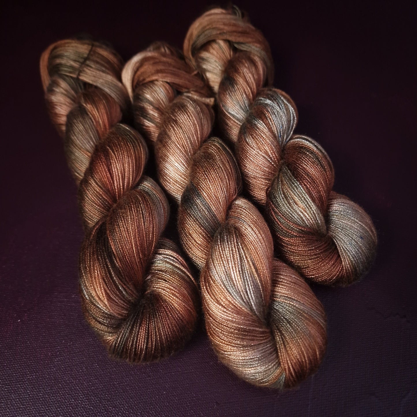 Hand dyed yarn ~ Harvest Moon *** Dyed to order ~ fingering / DK weight tencel OR bamboo yarn, vegan, hand painted