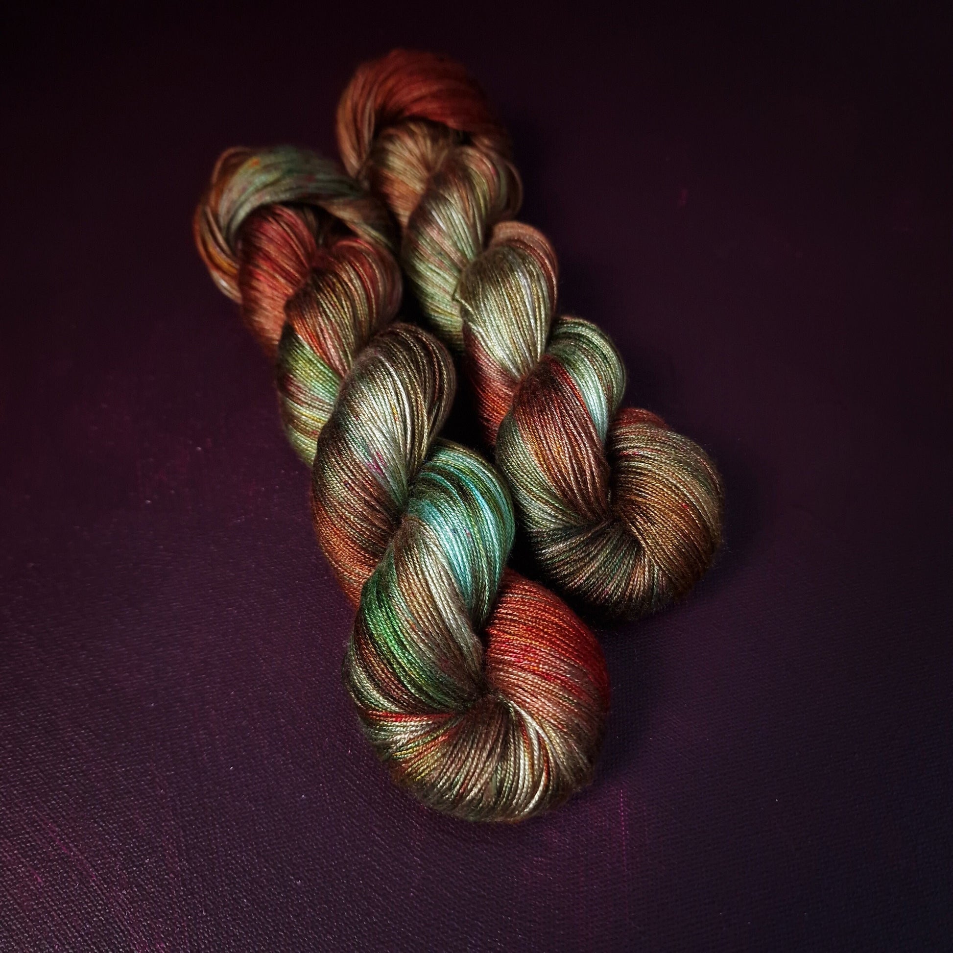 Hand dyed yarn ~ Tales Of A Rooster *** Dyed to order ~ fingering / DK weight tencel OR bamboo yarn, vegan, hand painted