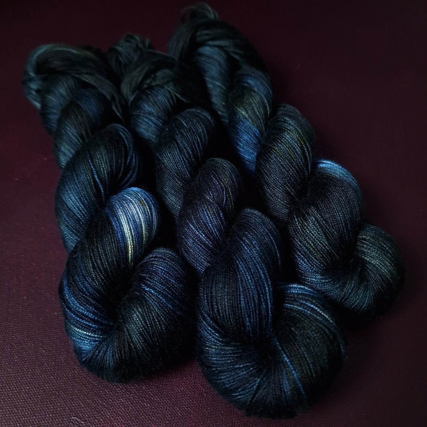 Hand dyed yarn ~ Ocean Eyes *** Dyed to order ~ fingering / DK weight tencel OR bamboo yarn, vegan, hand painted