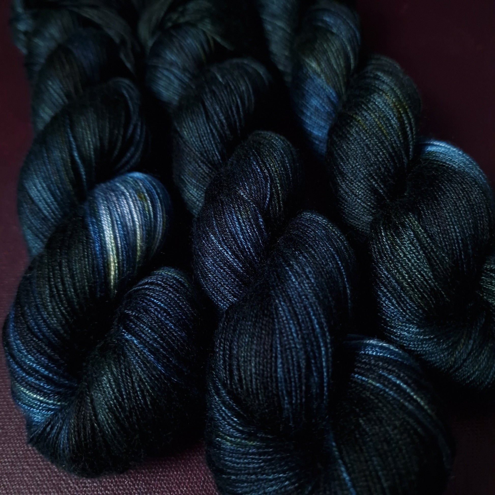 Hand dyed yarn ~ Ocean Eyes *** Dyed to order ~ fingering / DK weight tencel OR bamboo yarn, vegan, hand painted