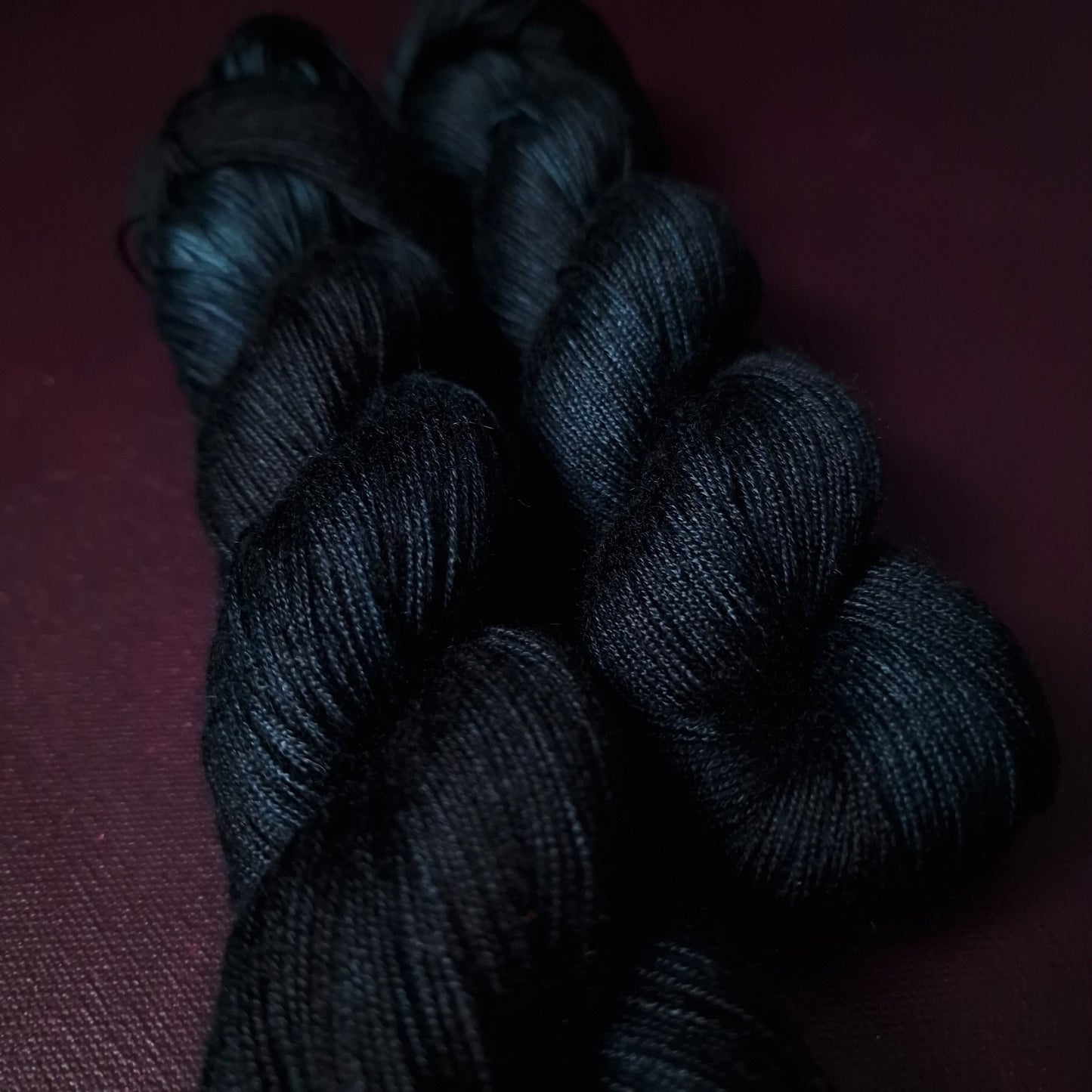 Hand dyed yarn ~ After Midnight *** Dyed to order ~ fingering / DK weight tencel OR bamboo yarn, vegan, hand painted