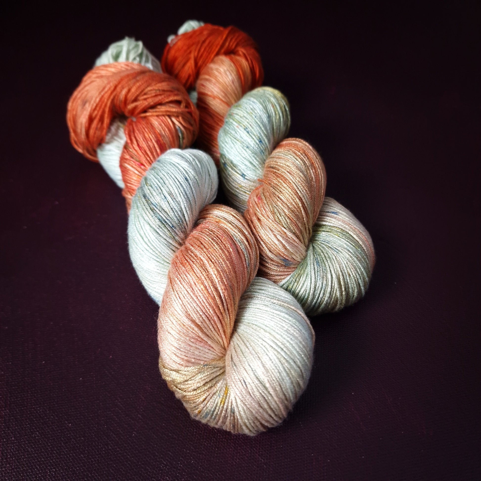 Hand dyed yarn ~ Peach On The Beach *** Dyed to order ~ fingering / DK weight tencel OR bamboo yarn, vegan, hand painted