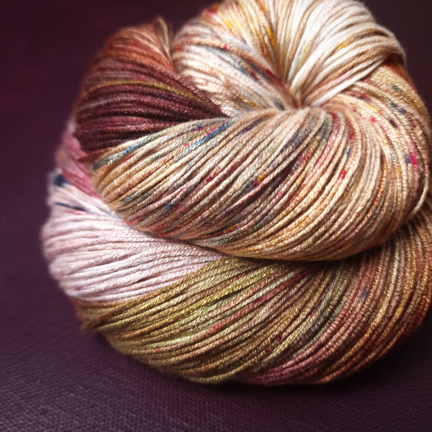 Hand dyed yarn ~ Autumn&#39;s Last Kiss ***Dyed to order ~ fingering / DK weight tencel OR bamboo yarn, vegan