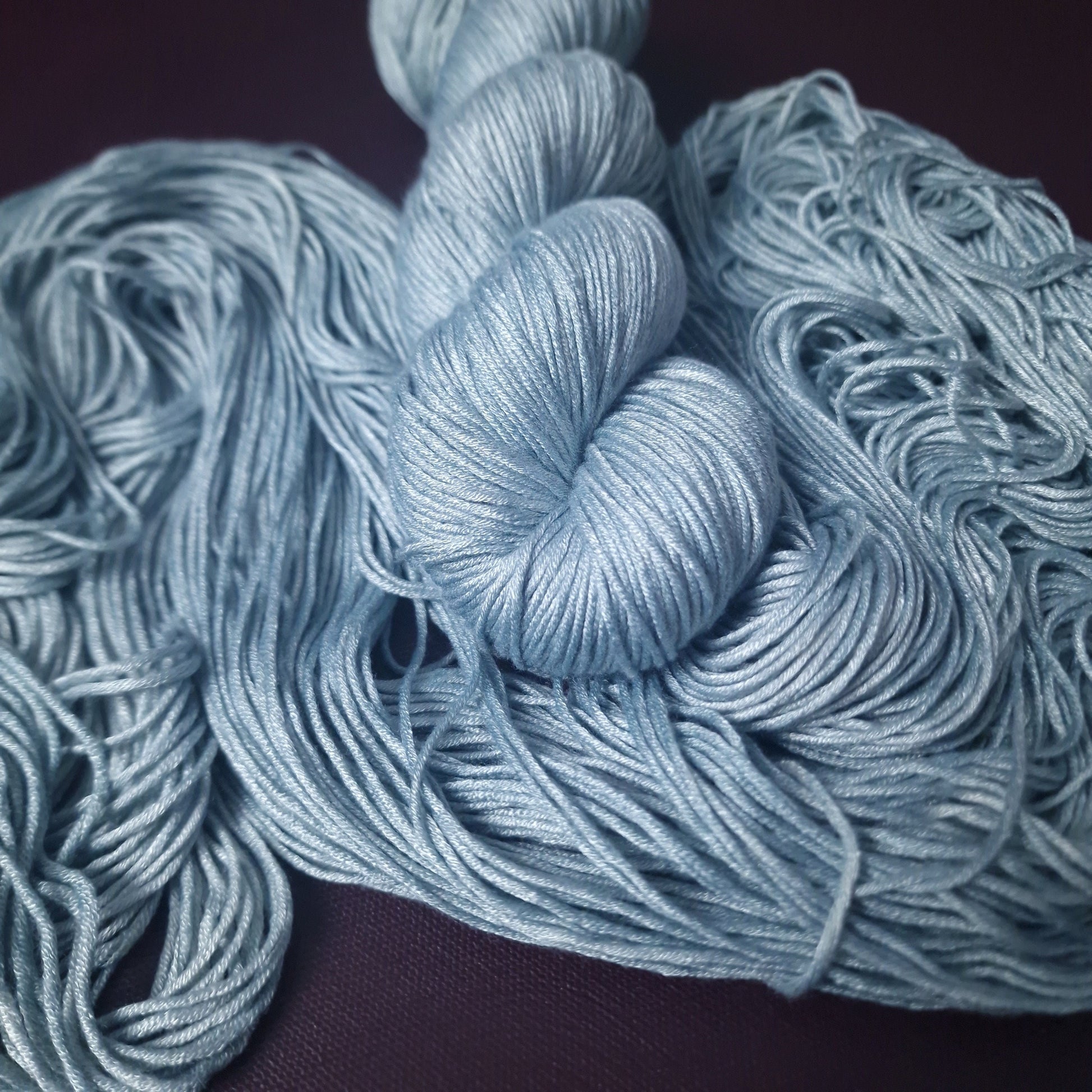 Hand dyed yarn ~ Sky High ***Dyed to order ~ fingering / DK weight tencel OR bamboo yarn, vegan