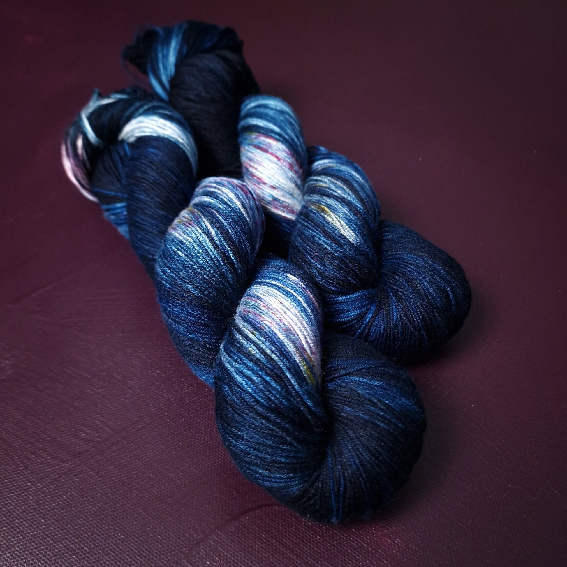 Hand dyed yarn ~ Confetti Sky ***Dyed to order ~ fingering / DK weight tencel OR bamboo yarn, vegan