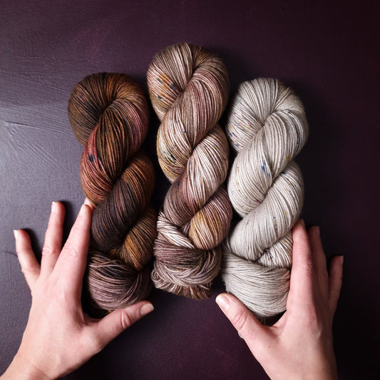 Hand dyed yarn Set ~ Autumn Dreams ***Dyed to order ~ Sock, Merino Singles, DK, Aran, Mohair Silk