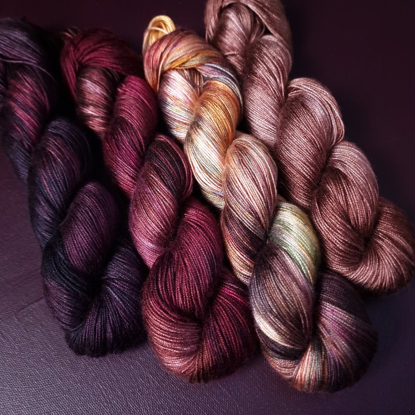 Hand dyed yarn ~ Fade Set ~ Autumn In The Vineyard*** Dyed to order ~ tencel yarn, vegan, hand painted, fingering