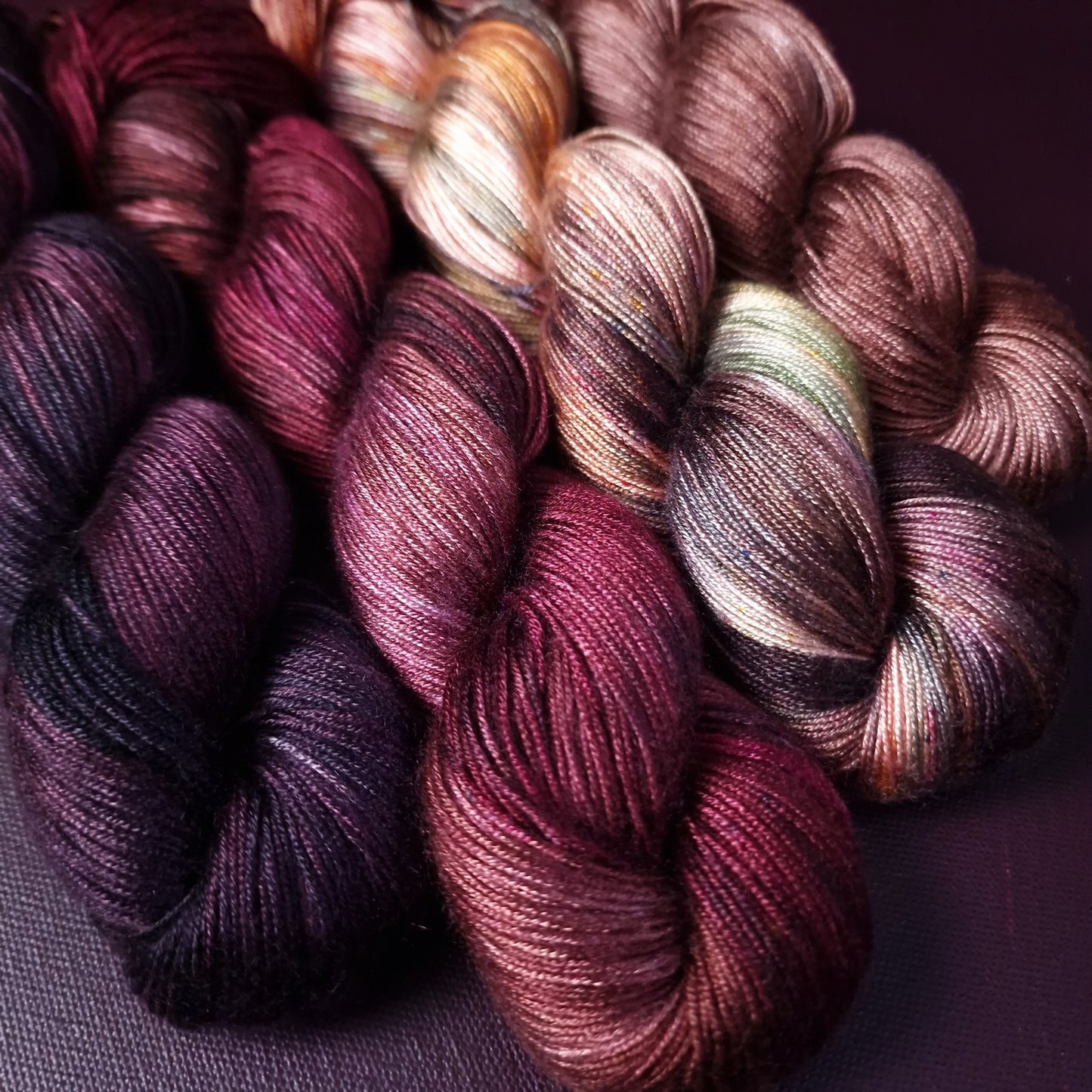 Hand dyed yarn ~ Fade Set ~ Autumn In The Vineyard*** Dyed to order ~ tencel yarn, vegan, hand painted, fingering