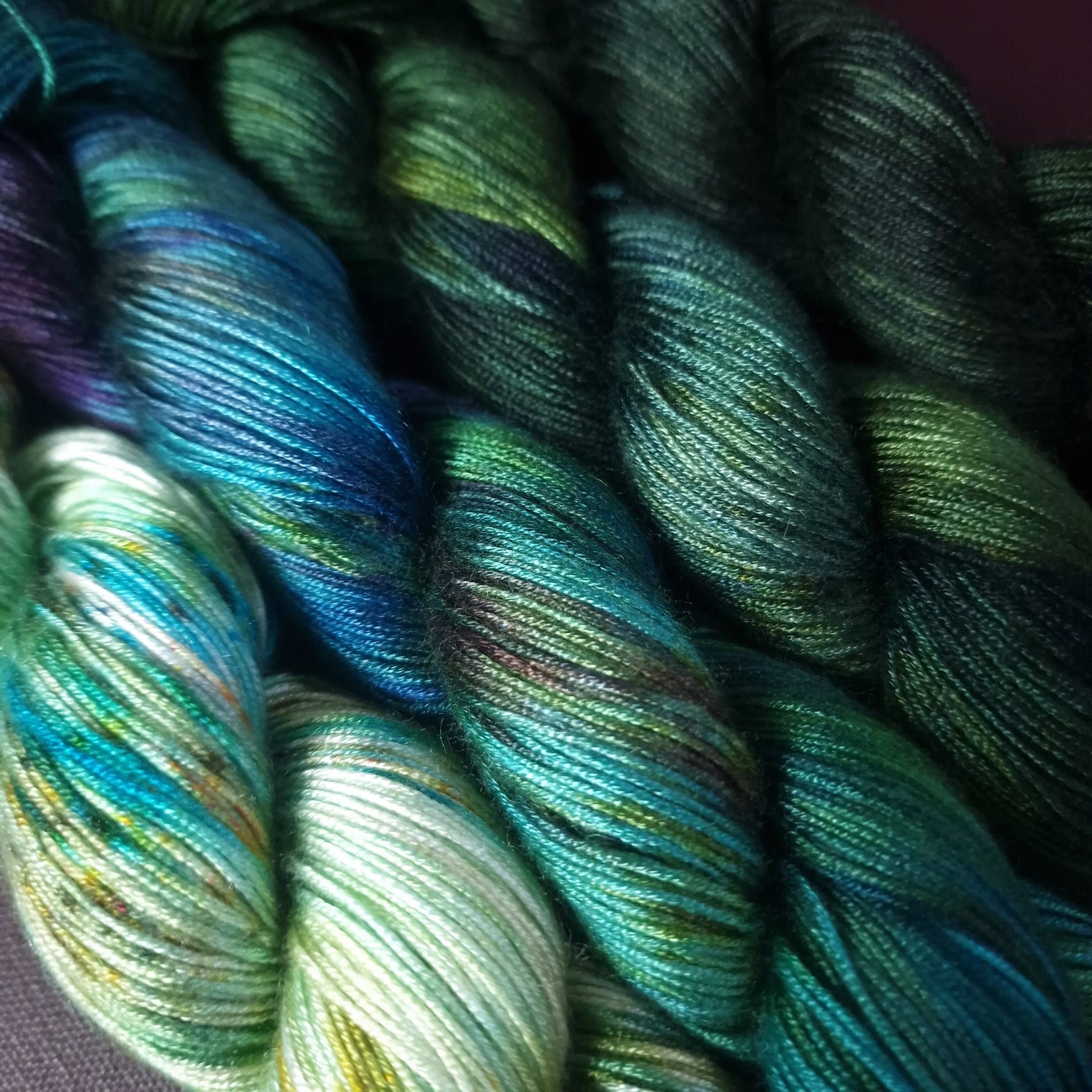 Hand dyed yarn ~ Fade Set*** Dyed to order ~ Mermaid&#39;s Castle ~ tencel yarn, bamboo yarn, vegan, hand painted, fingering, DK