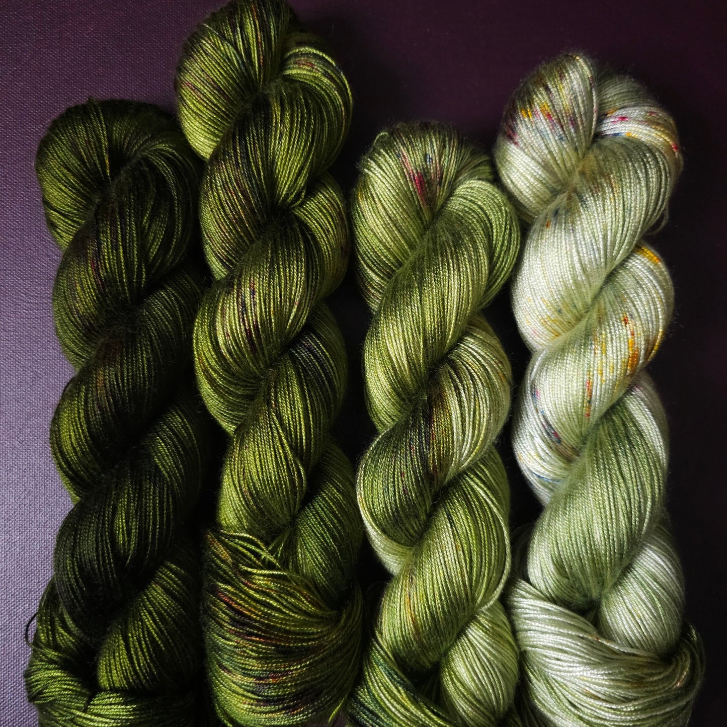 Hand dyed yarn ~ Fade Set*** Dyed to order ~ Crazy Plant Lady ~ tencel yarn, bamboo yarn, vegan, hand painted, fingering, DK