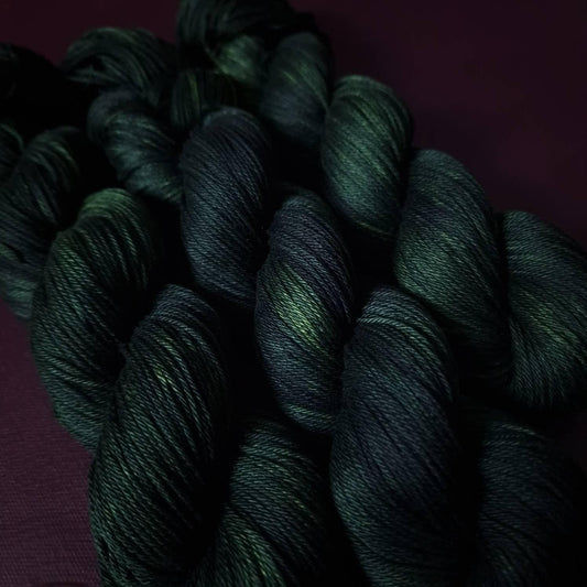 Hand dyed yarn ~ Dark Sea*** Dyed to order ~ mercerized cotton yarn, vegan, hand painted