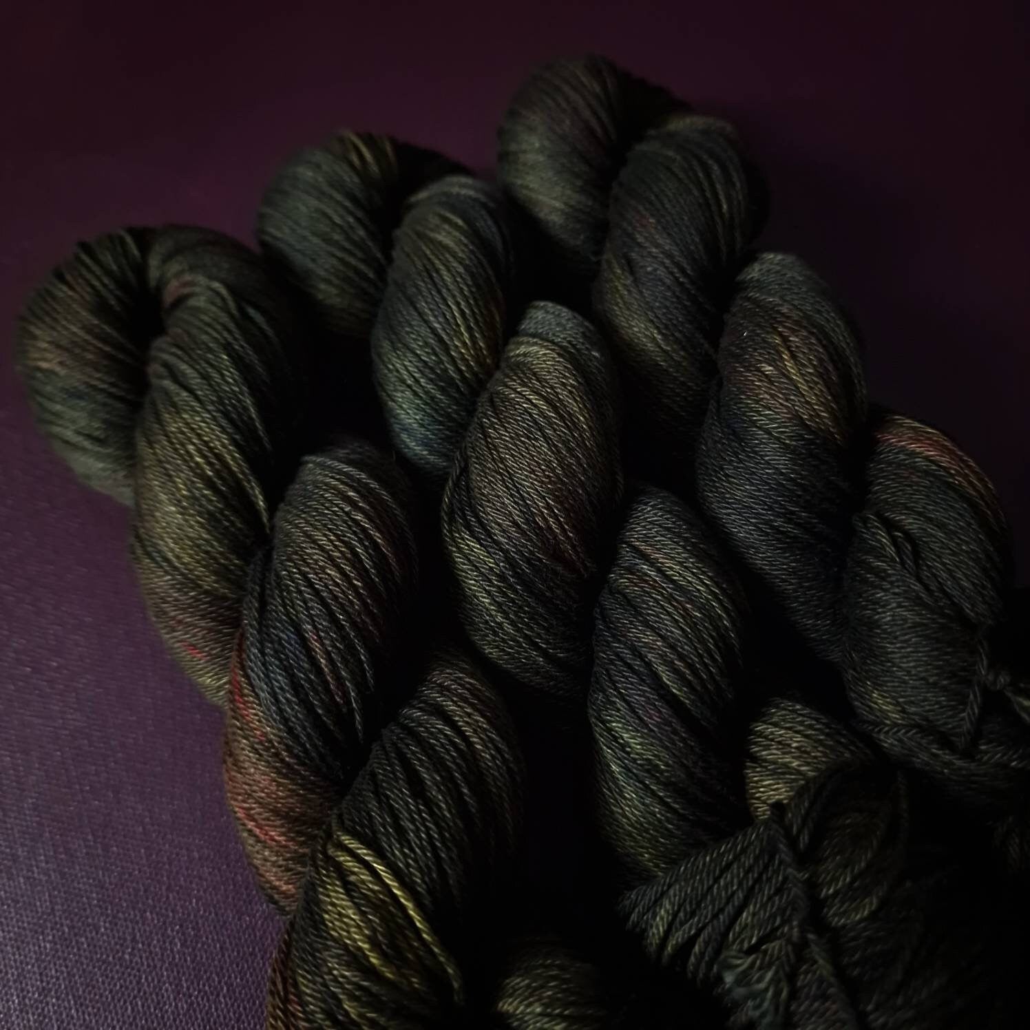 Hand dyed yarn ~ Lava Rock*** Dyed to order ~ mercerized cotton yarn, vegan, hand painted