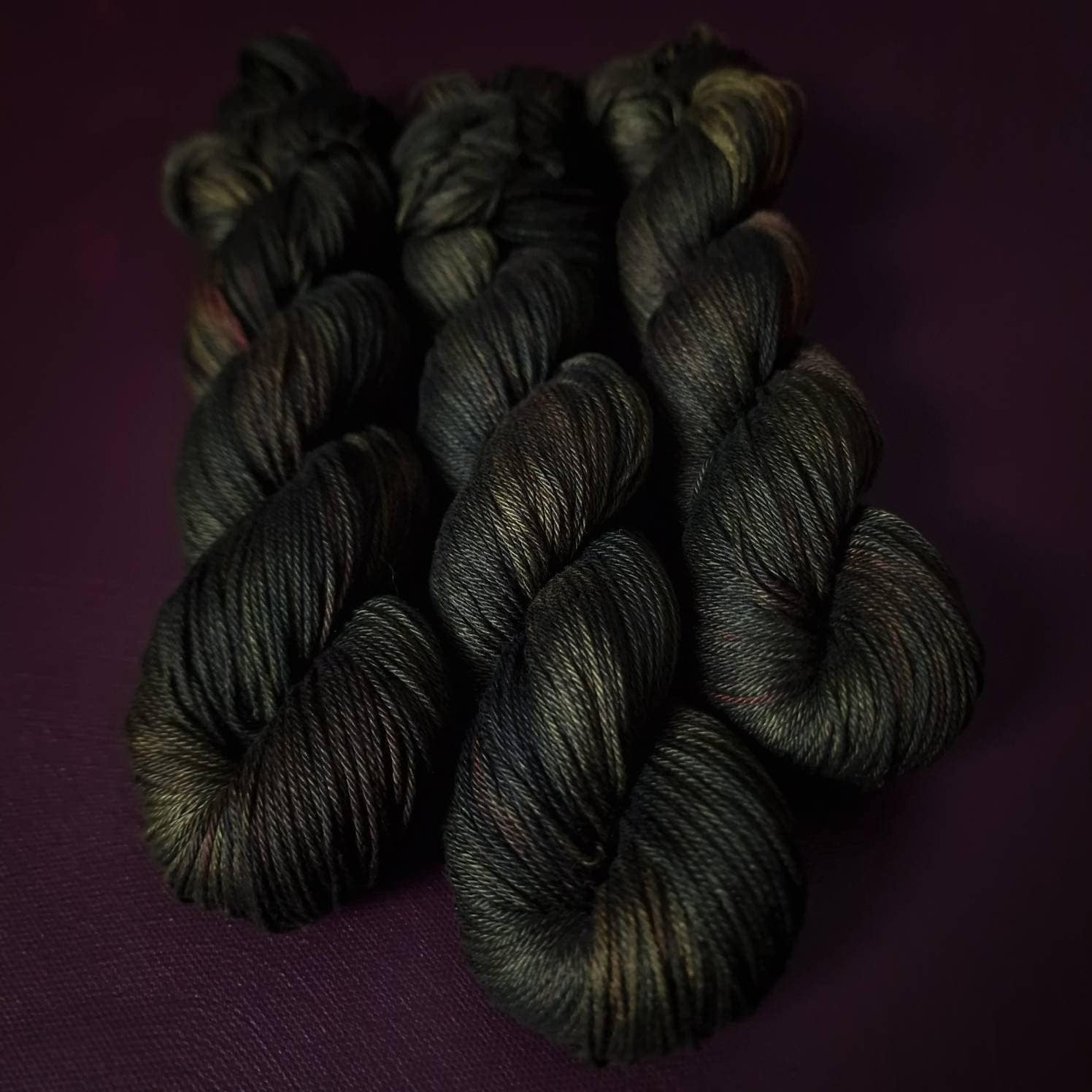 Hand dyed yarn ~ Lava Rock*** Dyed to order ~ mercerized cotton yarn, vegan, hand painted