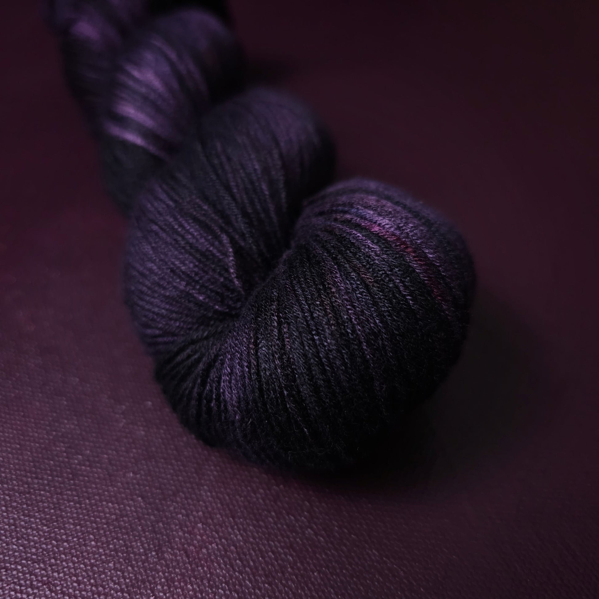 Hand dyed yarn ~ Black LavenderLavender By Night ***Dyed to order ~ fingering / DK weight tencel OR bamboo yarn, vegan, hand painted