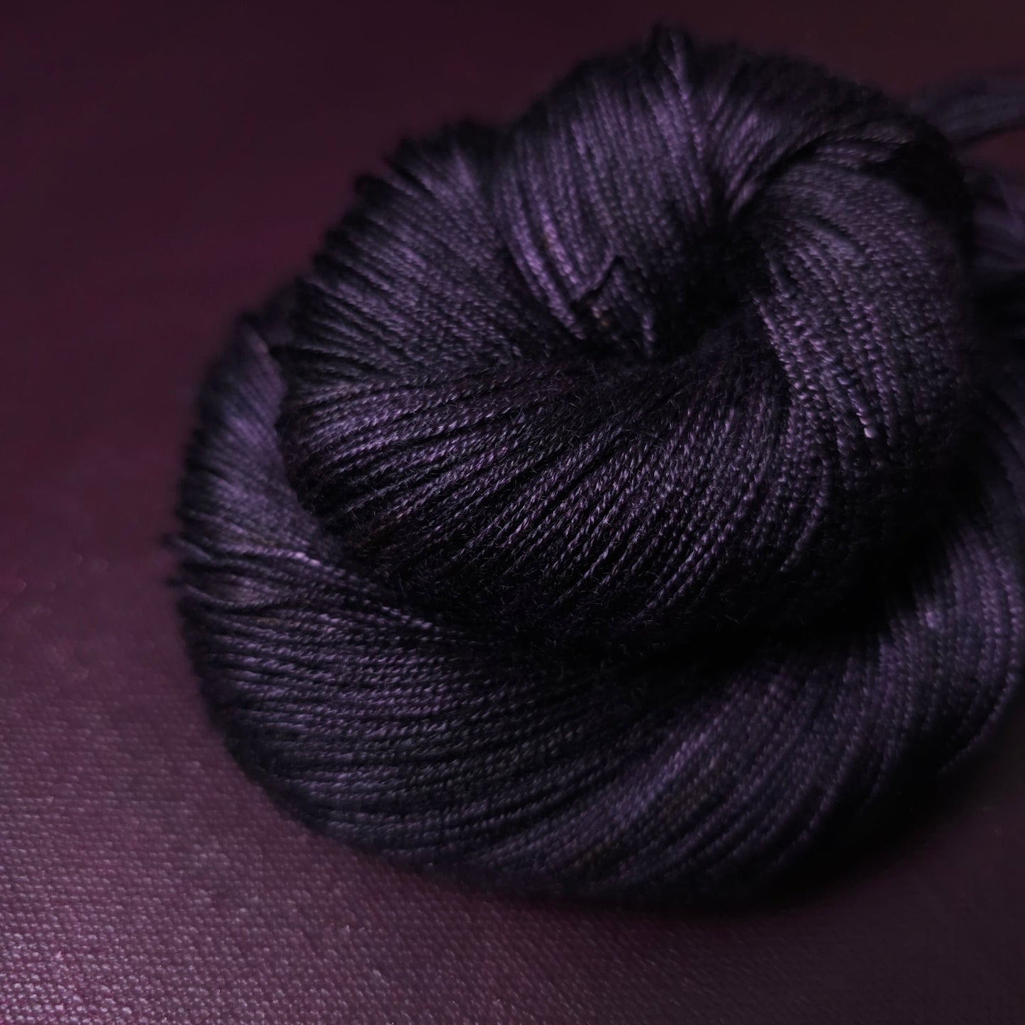 Hand dyed yarn ~ Black Lavender ***Dyed to order ~ fingering / DK weight tencel OR bamboo yarn, vegan, hand painted