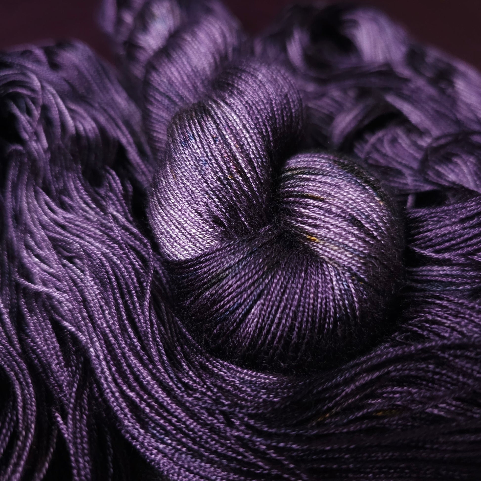 Hand dyed yarn ~ Purple Dome ***Dyed to order ~ fingering / DK weight tencel OR bamboo yarn, vegan, hand painted