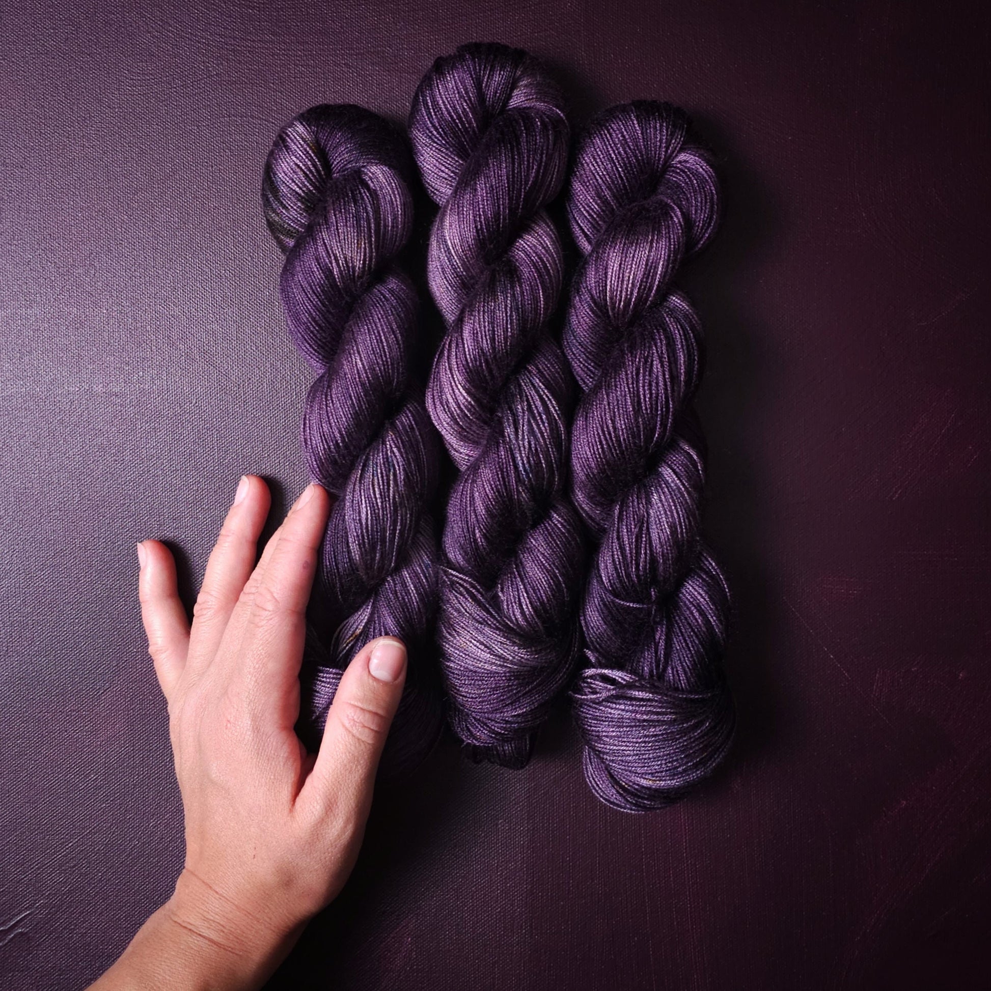 Hand dyed yarn ~ Purple Dome ***Dyed to order ~ fingering / DK weight tencel OR bamboo yarn, vegan, hand painted