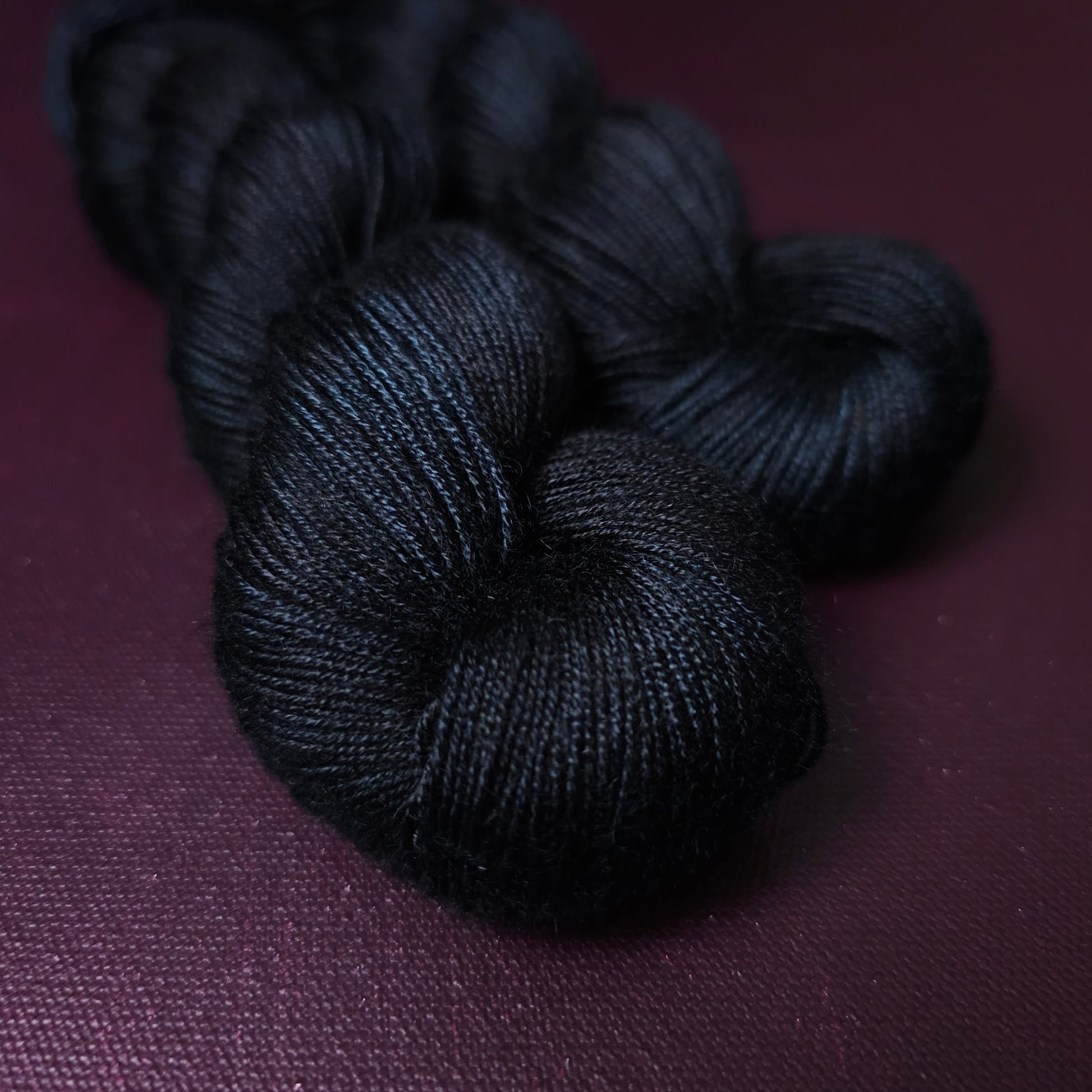 Hand dyed yarn ~ Black Dove ***Dyed to order ~ fingering / DK weight tencel OR bamboo yarn, vegan, hand painted