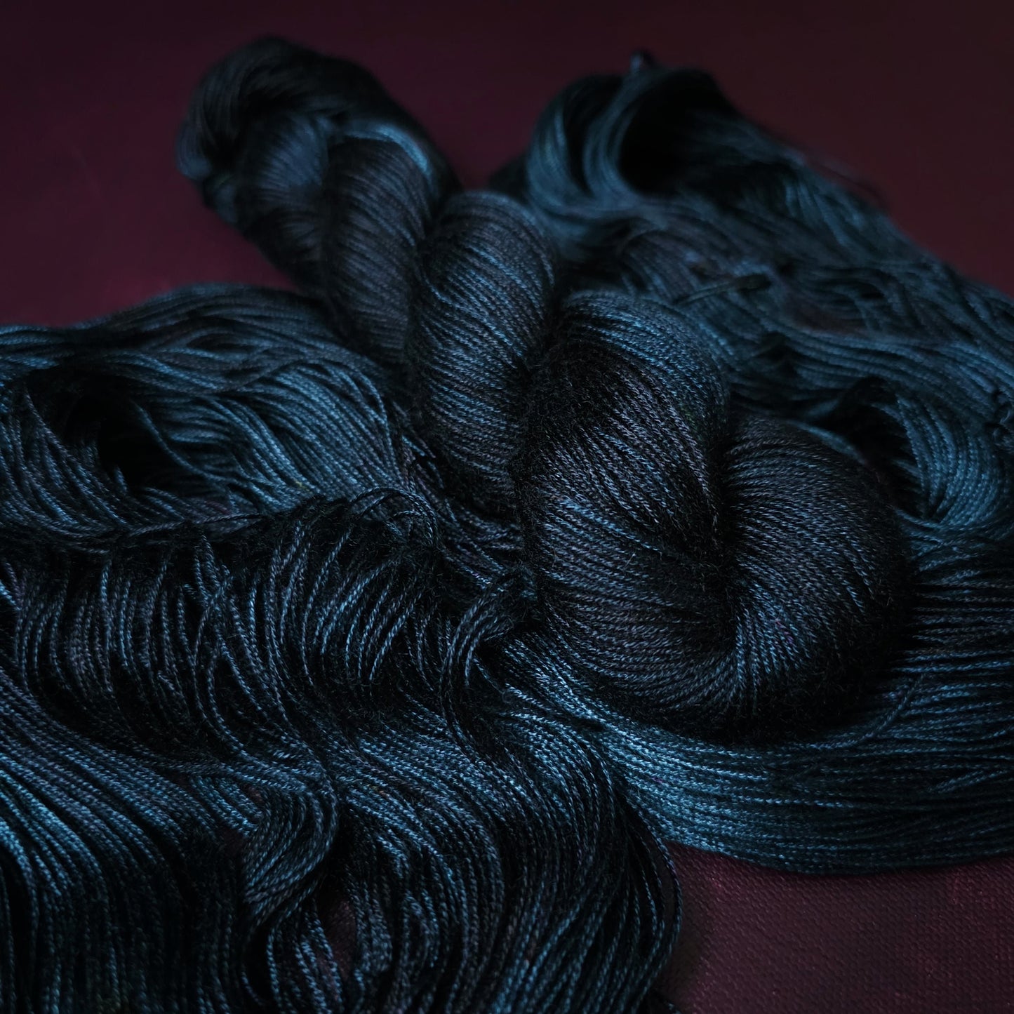 Hand dyed yarn ~ Ocean Deep Blue ***Dyed to order ~ fingering / DK weight tencel OR bamboo yarn, vegan, hand painted