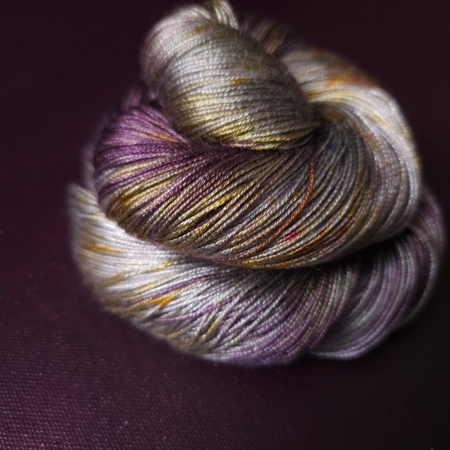 Hand dyed yarn ~ Smokey Amethyst ***Dyed to order ~ fingering / DK weight tencel OR bamboo yarn, vegan, hand painted