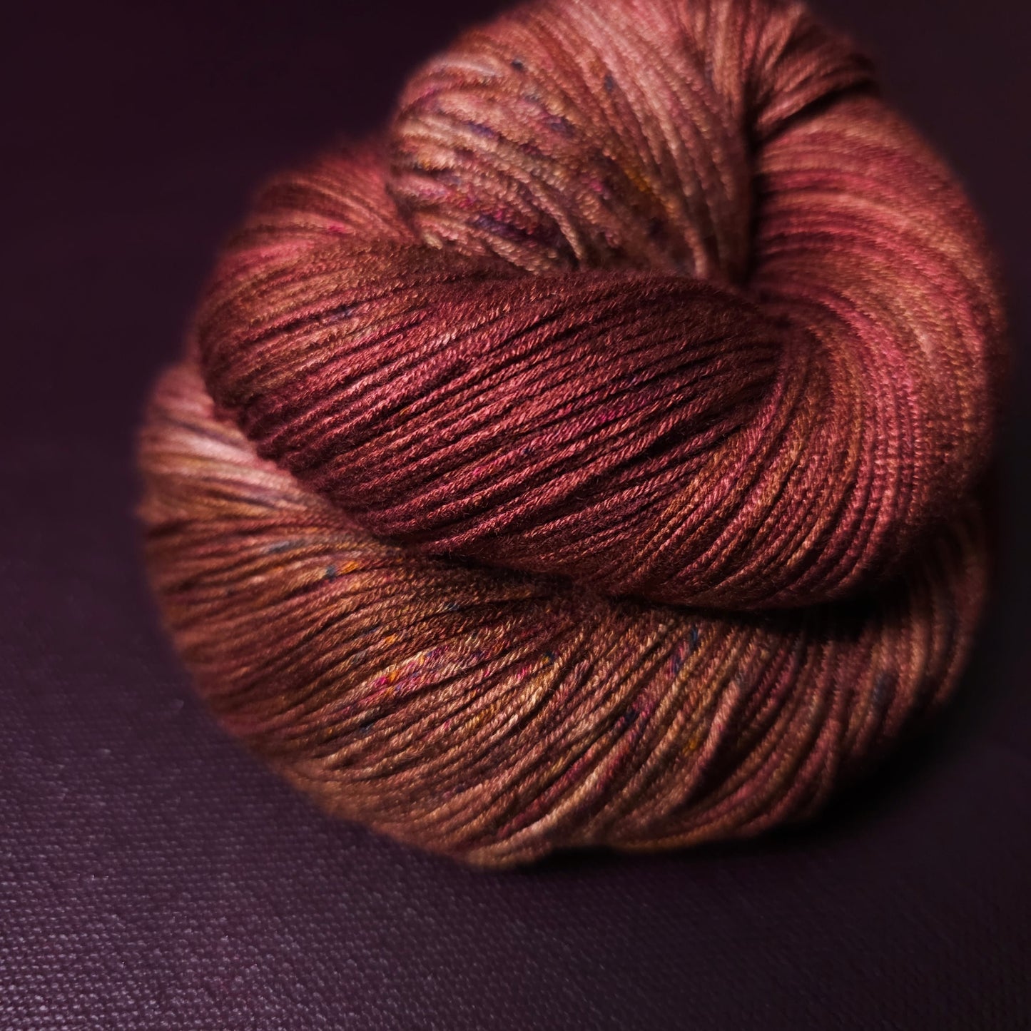 Hand dyed yarn ~ Copper Blaze ***Dyed to order ~ fingering / DK weight tencel OR bamboo yarn, vegan, hand painted