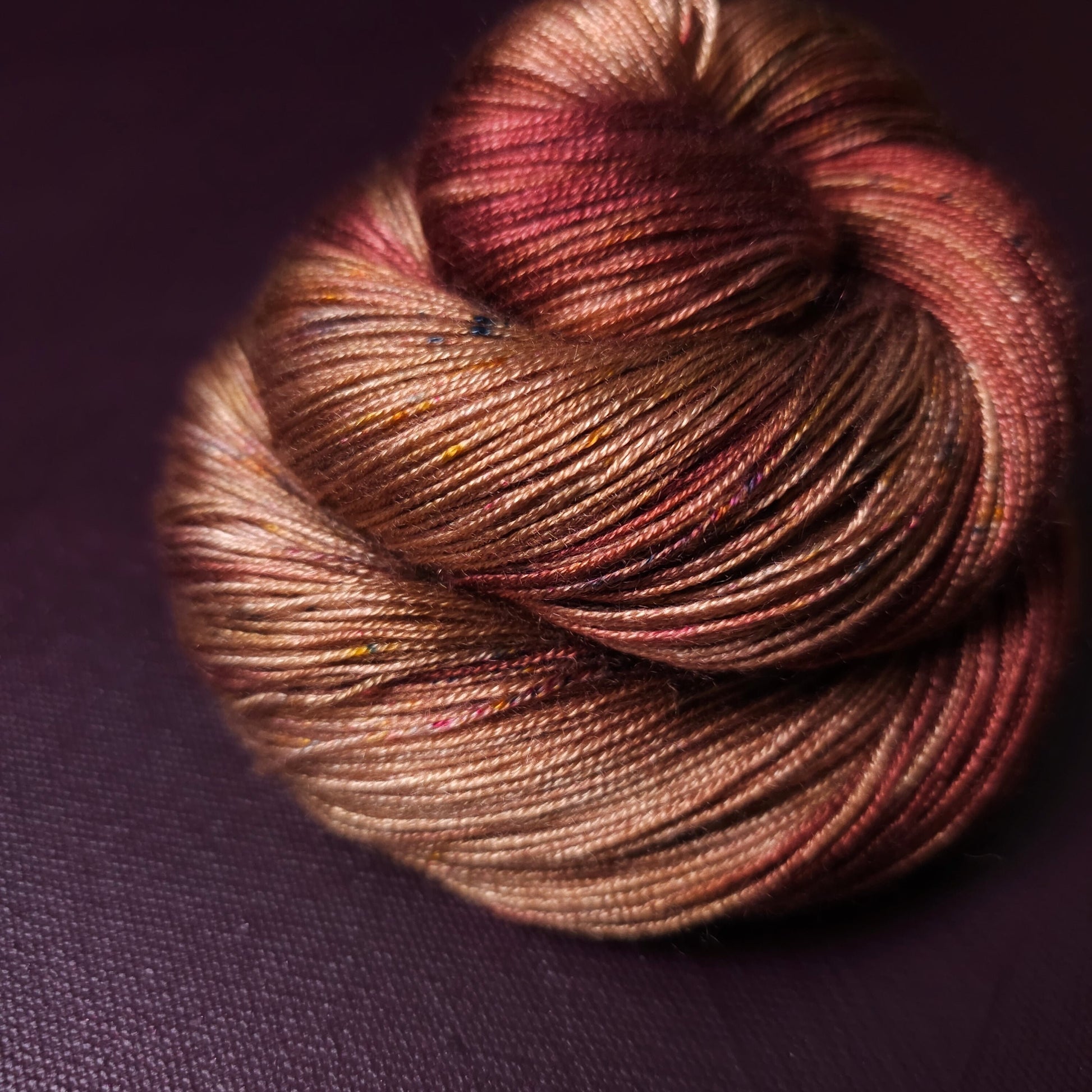 Hand dyed yarn ~ Caramel Haze ***Dyed to order ~ fingering / DK weight tencel OR bamboo yarn, vegan, hand painted