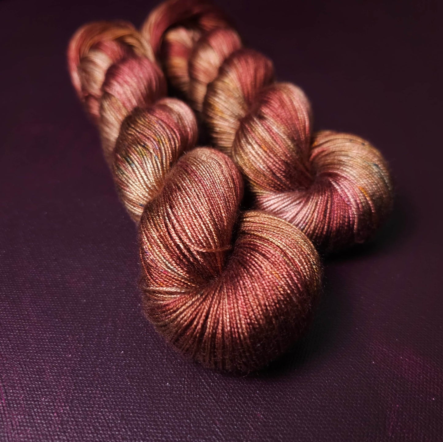 Hand dyed yarn ~ Caramel Haze ***Dyed to order ~ fingering / DK weight tencel OR bamboo yarn, vegan, hand painted