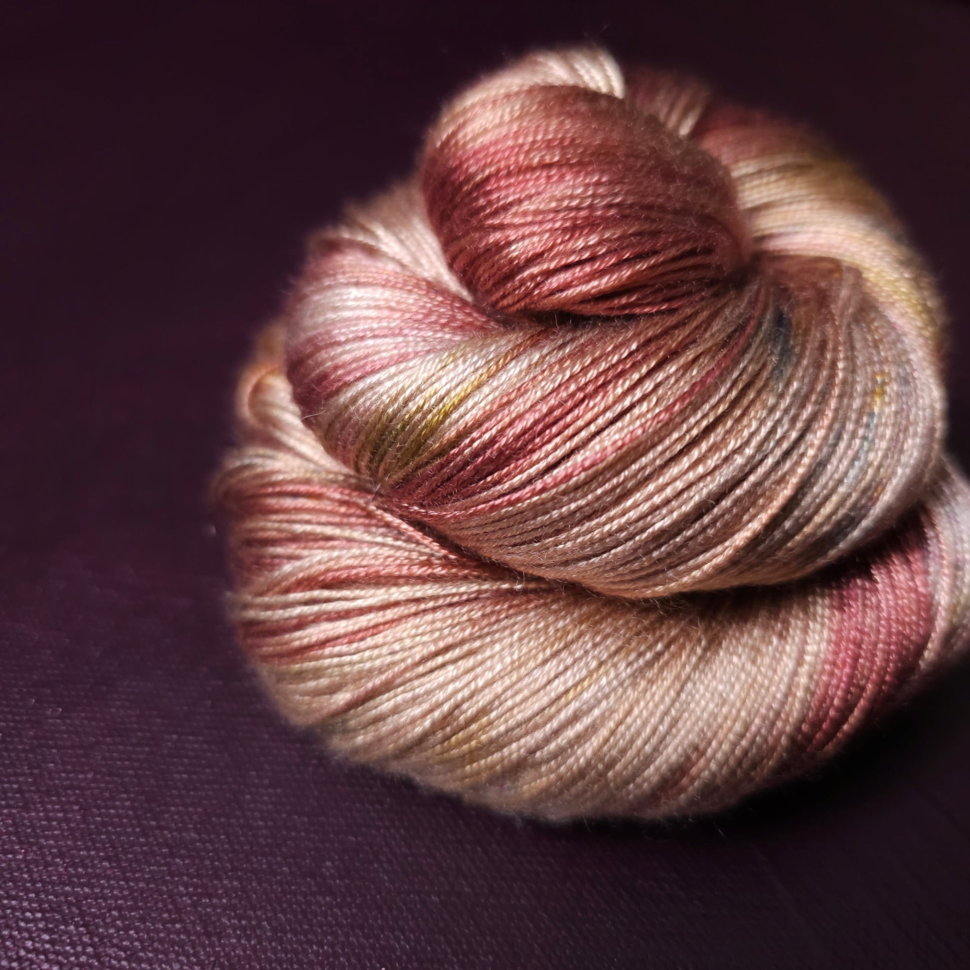 Hand dyed yarn ~ Blushing Dawn ***Dyed to order ~ fingering / DK weight tencel OR bamboo yarn, vegan, hand painted