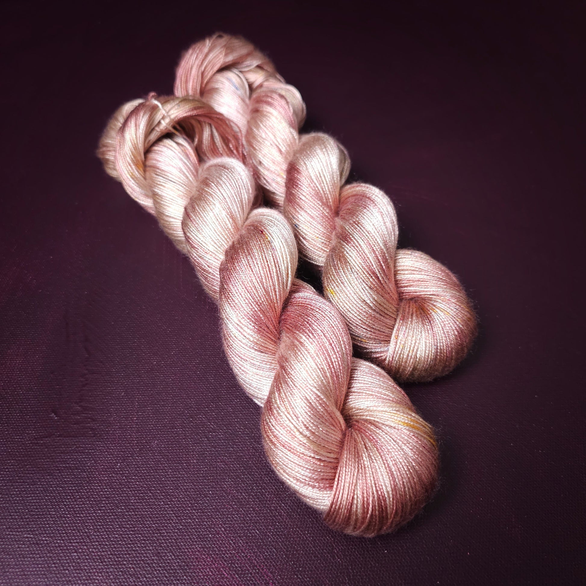 Hand dyed yarn ~ Peachy Blush ***Dyed to order ~ fingering / DK weight tencel OR bamboo yarn, vegan, hand painted