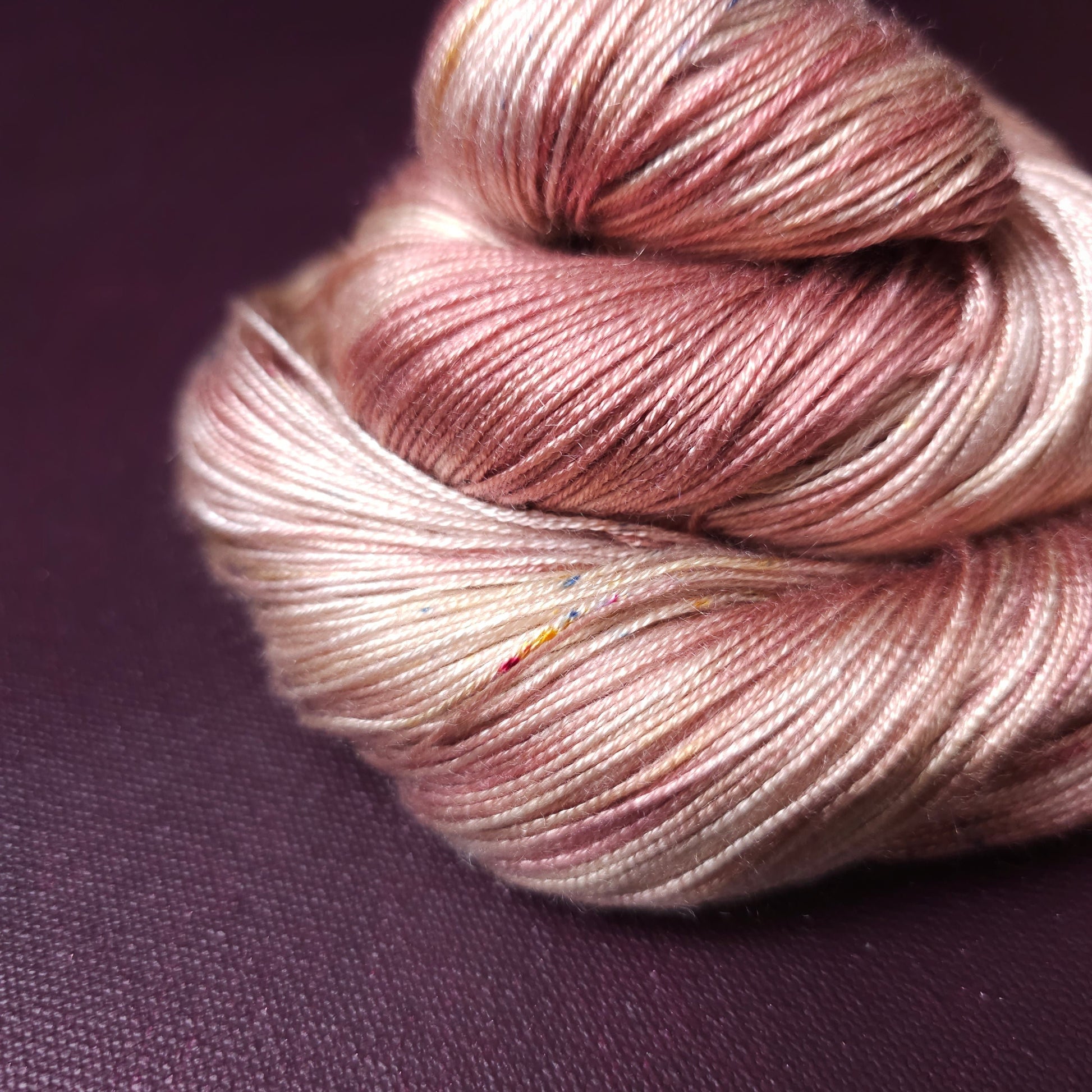 Hand dyed yarn ~ Peachy Blush ***Dyed to order ~ fingering / DK weight tencel OR bamboo yarn, vegan, hand painted