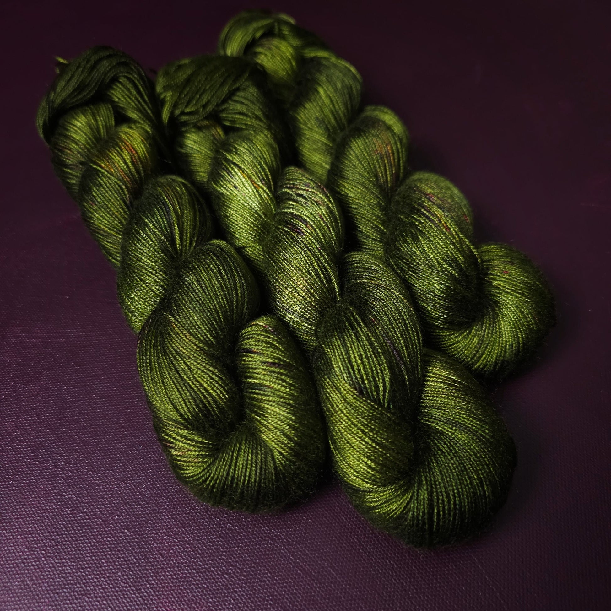 Hand dyed yarn ~ Fresh Moss ***Dyed to order ~ fingering / DK weight tencel OR bamboo yarn, vegan, hand painted