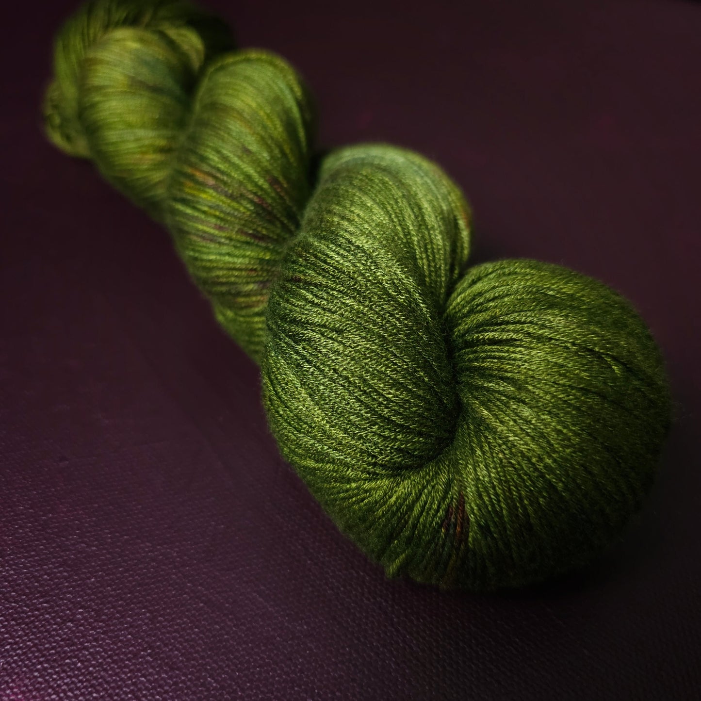 Hand dyed yarn ~ Fresh Moss ***Dyed to order ~ fingering / DK weight tencel OR bamboo yarn, vegan, hand painted