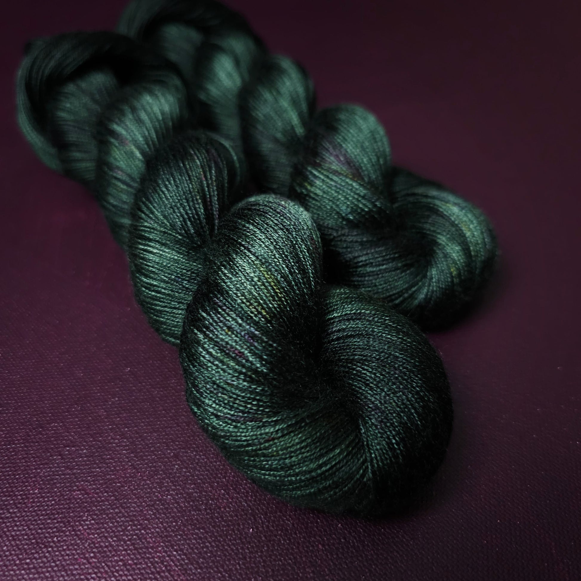 Hand dyed yarn ~ Hunter Green ***Dyed to order ~ fingering / DK weight tencel OR bamboo yarn, vegan, hand painted