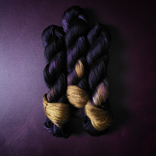 Hand dyed vegan yarn ~ Royal Grapes ***Dyed to order ~ fingering / DK weight tencel OR bamboo yarn, hand painted