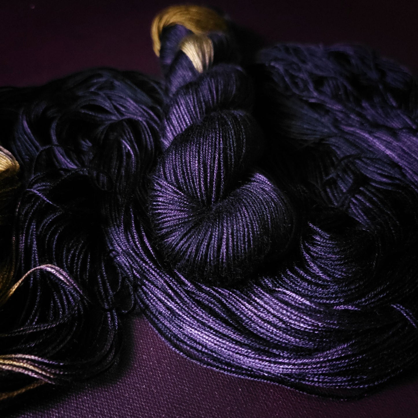 Hand dyed vegan yarn ~ Royal Grapes ***Dyed to order ~ fingering / DK weight tencel OR bamboo yarn, hand painted