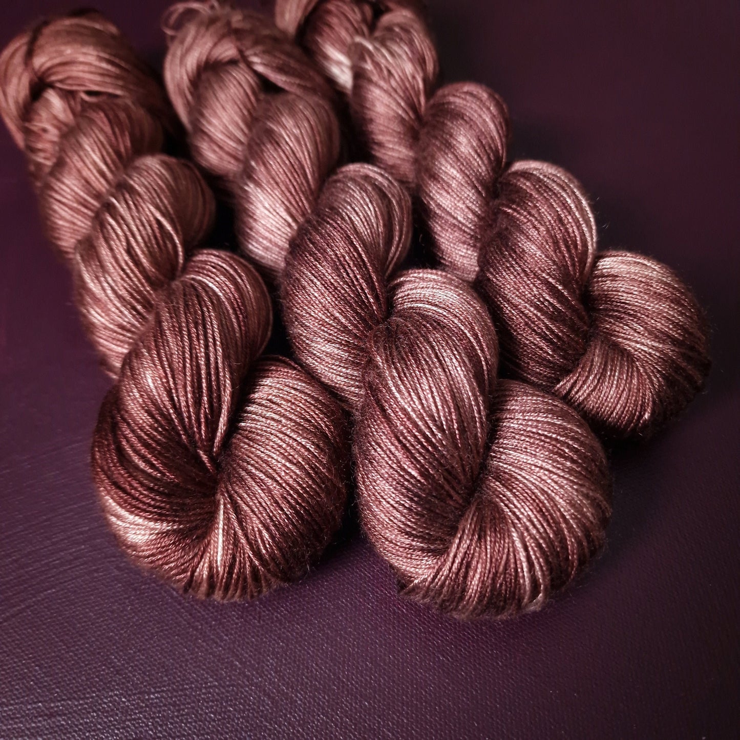 Hand dyed yarn ~ Rusty Amber*** Dyed to order ~ tencel , bamboo, fingering, DK, mercerized cotton yarn, vegan, hand painted,